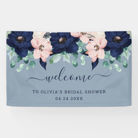 フラワーズネー航海のビーブルー&赤面ピンクウェルカム 横断幕 (横)