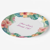 フラワーズハカラフルワイ誕生日 ペーパープレート (アングル)