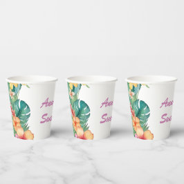 フラワーズハカラフルワイ誕生日 紙コップ