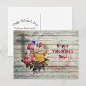 フラワーズハートバレンタインデーはがき ポストカード (正面/裏面)