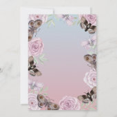 フラワーズバタフライグラデーション誕生日 招待状 (裏面)