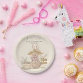 フラワーズバンニーズファースト誕生日 ペーパープレート (パーティー)