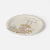 フラワーズバンニーズファースト誕生日 ペーパープレート (アングル)