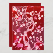 フラワーズバードさくらんぼ花赤面ピンク シーズンカード (正面/裏面)