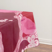 フラワーズバードさくらんぼ花赤面ピンク テーブルクロス (インサイチュ)