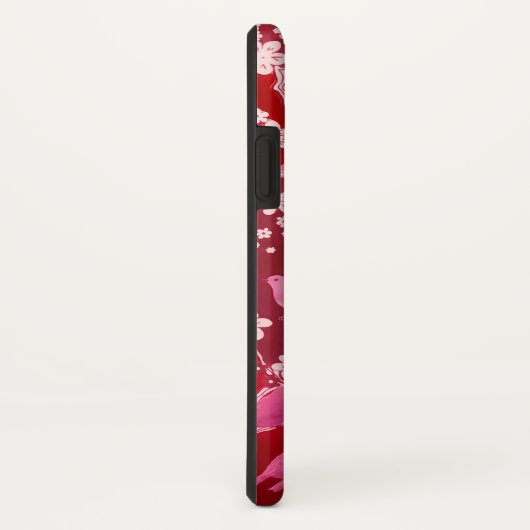 フラワーズバードさくらんぼ花赤面ピンク Case-Mate iPhoneケース (裏面/右)