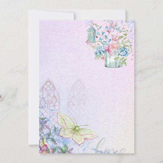 フラワーズバードハウスバタフライスウィート16 招待状 (裏面)