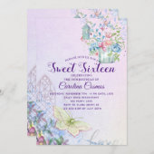 フラワーズバードハウスバタフライスウィート16 招待状 (正面/裏面)