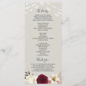 フラワーズバー素朴ガンディ結婚式 プログラム (裏面)