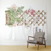 フラワーズブライダルシャワーフォトブース背景 タペストリー (インサイチュ(横))
