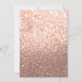フラワーズブライダルシャワー招待状ピンクローズゴールドグリッター 招待状 (裏面)
