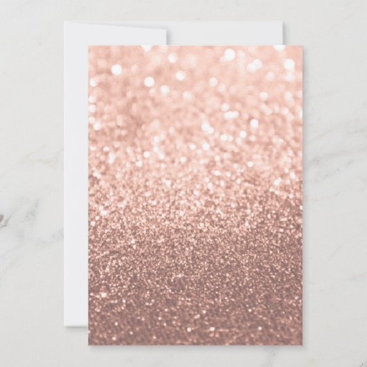 フラワーズブライダルシャワー招待状ピンクローズゴールドグリッター 招待状 (裏面)