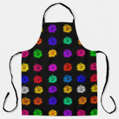 フラワーズブラックカラフルボホフローラシックテンプレート エプロン (正面)