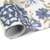 フラワーズブルーつる植物植物園 ラッピングペーパー (ロールコーナー)