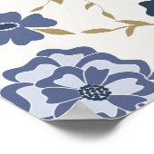 フラワーズブルーつる植物植物芸術プリント ポスター (角)