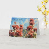 フラワーズブルースカイ – 誕生日カード カード (黄色い花)