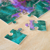 フラワーズブルーブーゲンビリア水彩フローラ ジグソーパズル (側面)