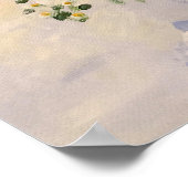 フラワーズブルー&ホワイトジンジャージャールアートプリントキャンバス ポスター (角)