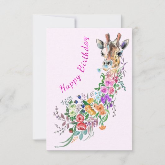 フラワーズブーケキリン誕生日カード カード (裏面)