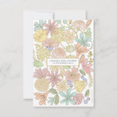 フラワーズベカラフルビーシャワーアドバイスカード 招待状 (裏面)