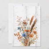 フラワーズホワイト樺の木ツリーウェディングシャワー 招待状 (裏面)