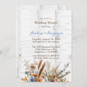 フラワーズホワイト樺の木ツリーウェディングシャワー 招待状 (正面/裏面)