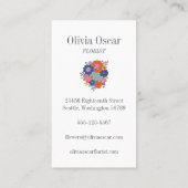 フラワーズボホカラフルブライトフローライラストレーション 名刺 (裏面)