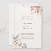 フラワーズボホパープル結婚式招待状 招待状 (正面)