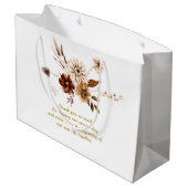 フラワーズボホ秋インラブゴールドフォイル結婚式の引き出物 ラージペーパーバッグ (裏面アングル)