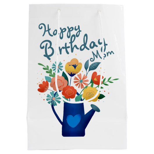 フラワーズマムの水やり缶ハッピーバースデー ミディアムペーパーバッグ (裏面)