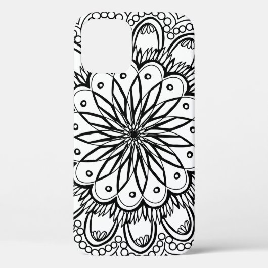 フラワーズマンダラハンドスケッチ Case-Mate iPhoneケース (裏面)