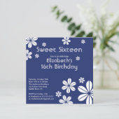 フラワーズモダンSweet sixteen誕生日招待状 招待状 (スタンド正面)