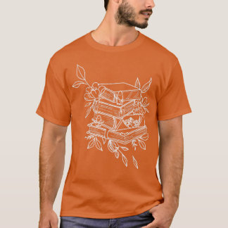 フラワーズライブラリアン女性書籍愛好家先生 Tシャツ