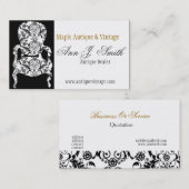 フラワーズレトロレースヴィンテージフローラダマスク家具 名刺 (正面/裏面)