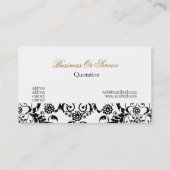 フラワーズレトロレースヴィンテージフローラダマスク家具 名刺 (裏面)