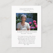 フラワーズヴァージンアンニシャン葬儀祈りの言葉カード プレイスカード (裏面)