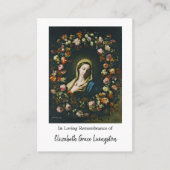 フラワーズヴァージンアンニシャン葬儀祈りの言葉カード プレイスカード (正面)