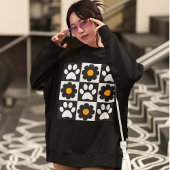 フラワーズ市松模様にデイジーレトロ スウェットシャツ