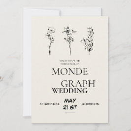 フラワーズ結婚式招待状アート 招待状