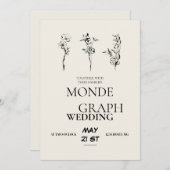 フラワーズ結婚式招待状アート 招待状 (正面/裏面)