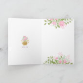 フラワーズ金ゴールドティーポットハッピーマザーズデイ カード (内部)