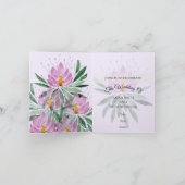 フラワーズ開花バイオレットオリジナルアートワークウォーターカラー 招待状 (内部)