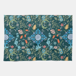フラワーズ，アールヌーボー，ウィリアム・モリススタイル キッチンタオル