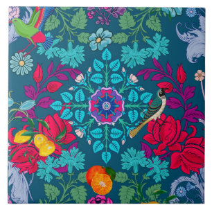 フラワーズ，アールヌーボー，ウィリアム・モリススタイル タイル