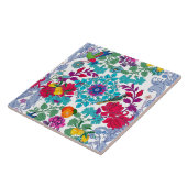 フラワーズ，アールヌーボー，ウィリアム・モリススタイル タイル (側面)