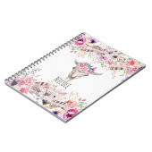 フラワーズ&カウースカル素朴カントリーグラムボホシック ノートブック (左側)