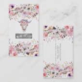 フラワーズ&カウースカル素朴カントリーグラムボホシック 名刺 (正面/裏面)