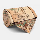 フラワーズ – ザバラbyアルフォンスミュシャ ネクタイ (ロール)