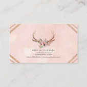 フラワーズ&ディアー〔雄ジカの〕枝角ボホシックグラム 名刺 (裏面)