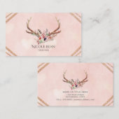 フラワーズ&ディアー〔雄ジカの〕枝角ボホシックグラム 名刺 (正面/裏面)